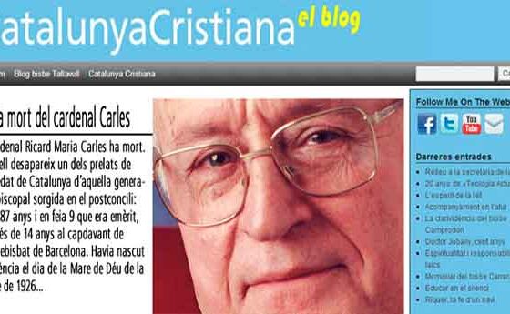 Nou post al blog de Catalunya Cristiana: En la mort del cardenal Carles
